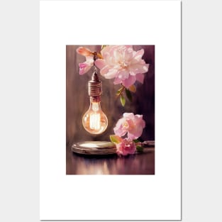 Watercolor steampunk flowers Posters and Art
